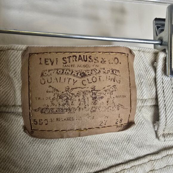 Vintage Levi's Orange Tab 550 Relaxed Fit Student W27 L28 Tan Jeans *Flaw - Picture 4 of 16